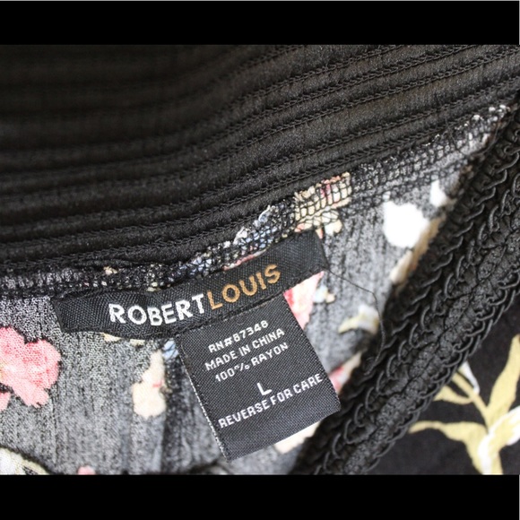 Robert Louis | Black Floral Palazzo Pants - Picture 4 of 5